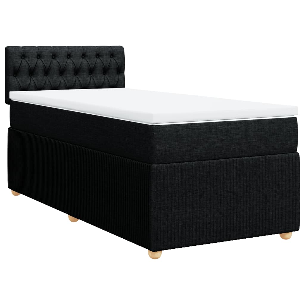 Boxspringbett mit Matratze Schwarz 90x190 cm Stoff