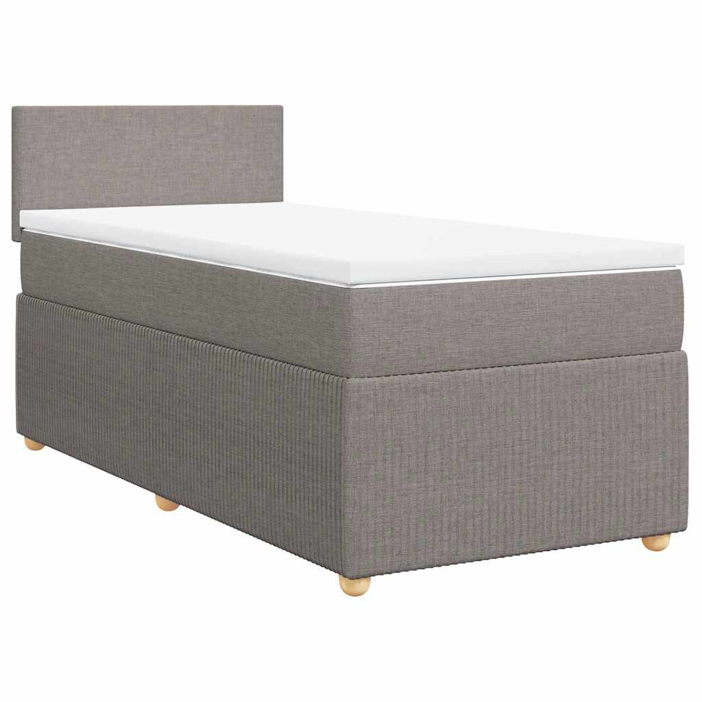 Boxspringbett mit Matratze Taupe 90x200 cm Stoff