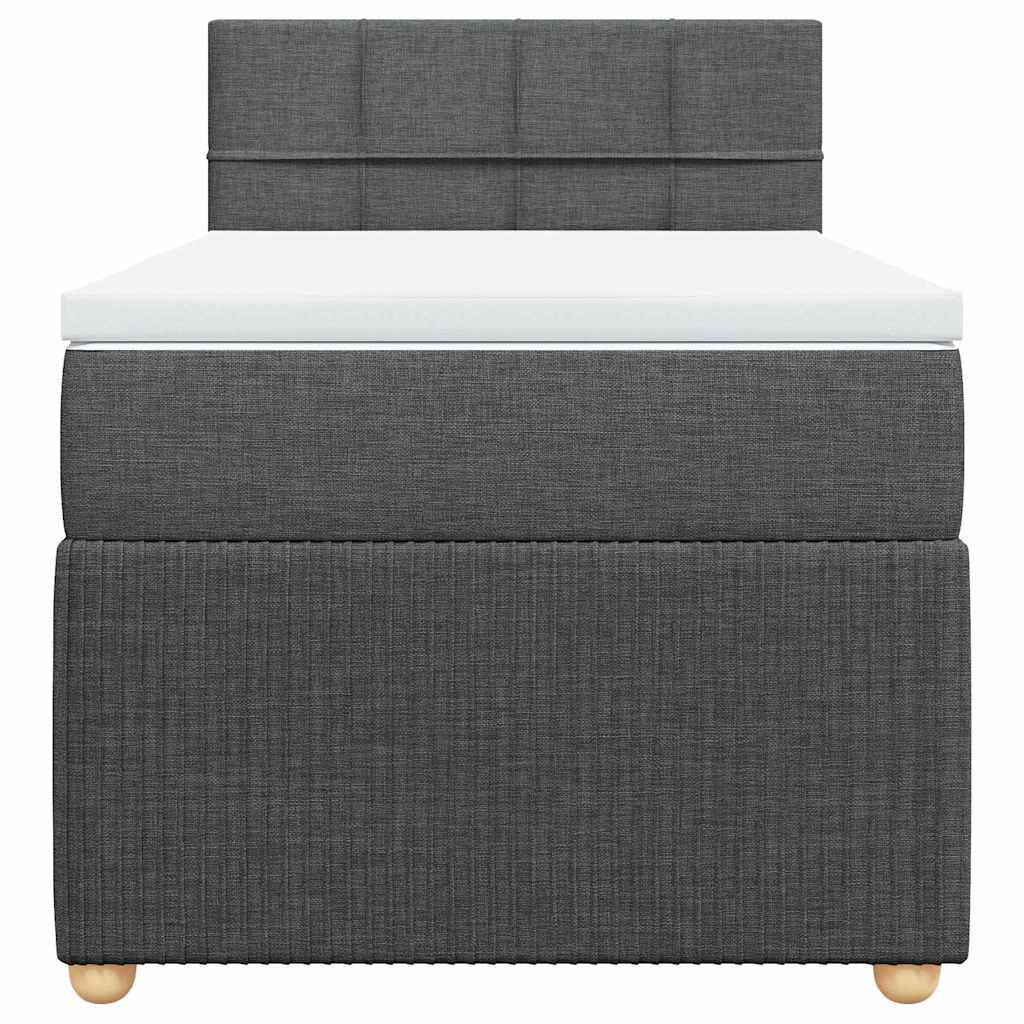 Boxspringbett mit Matratze Dunkelgrau 90x200 cm Stoff