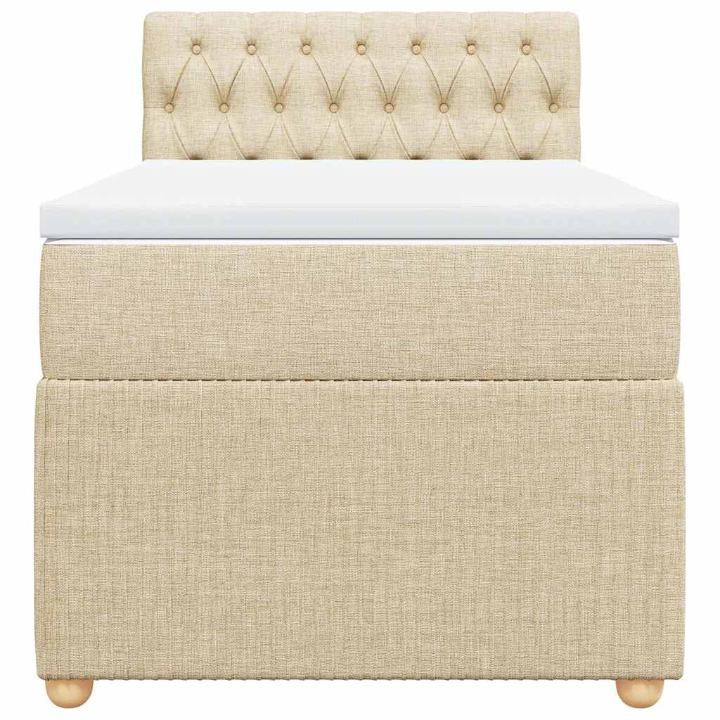 Boxspringbett mit Matratze Creme 90x200 cm Stoff