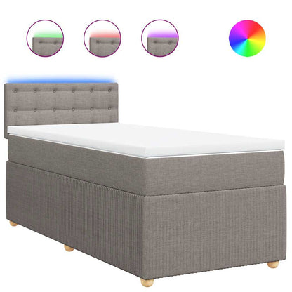 Boxspringbett mit Matratze Taupe 90x200 cm Stoff