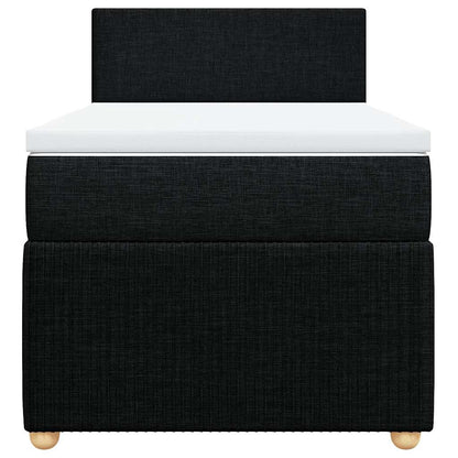 Boxspringbett mit Matratze Schwarz 100x200 cm Stoff
