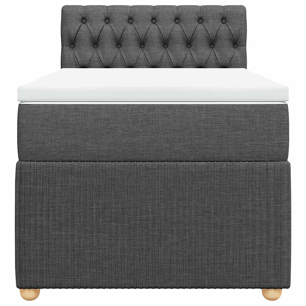 Boxspringbett mit Matratze Dunkelgrau 100x200 cm Stoff