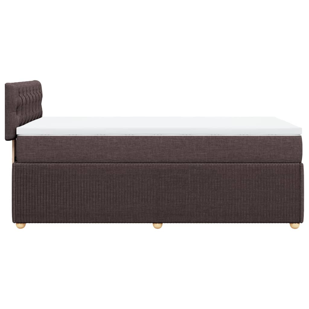 Boxspringbett mit Matratze Dunkelbraun 100x200 cm Stoff