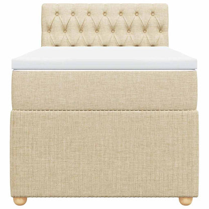 Boxspringbett mit Matratze Creme 100x200 cm Stoff
