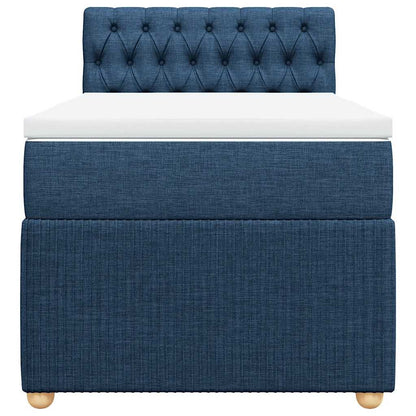 Boxspringbett mit Matratze Blau 100x200 cm Stoff