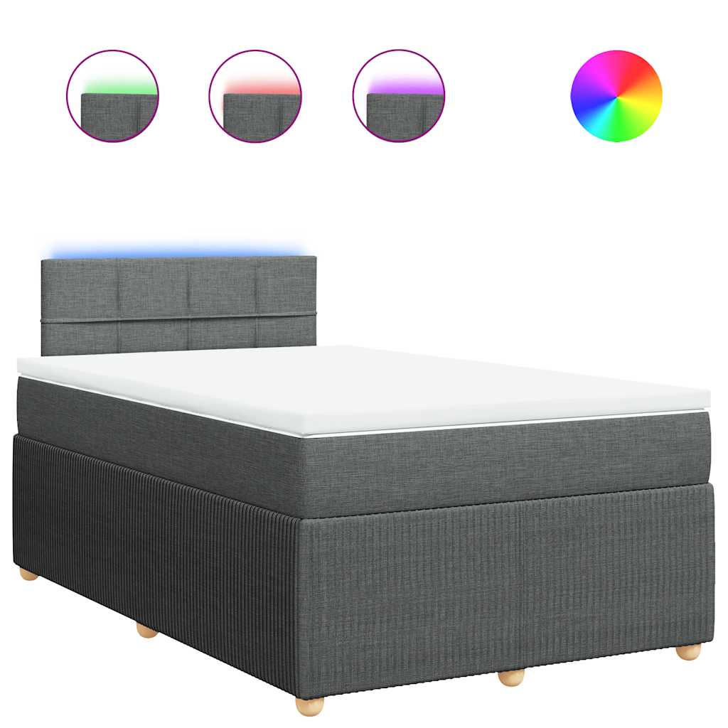 Boxspringbett mit Matratze Dunkelgrau 120x190 cm Stoff