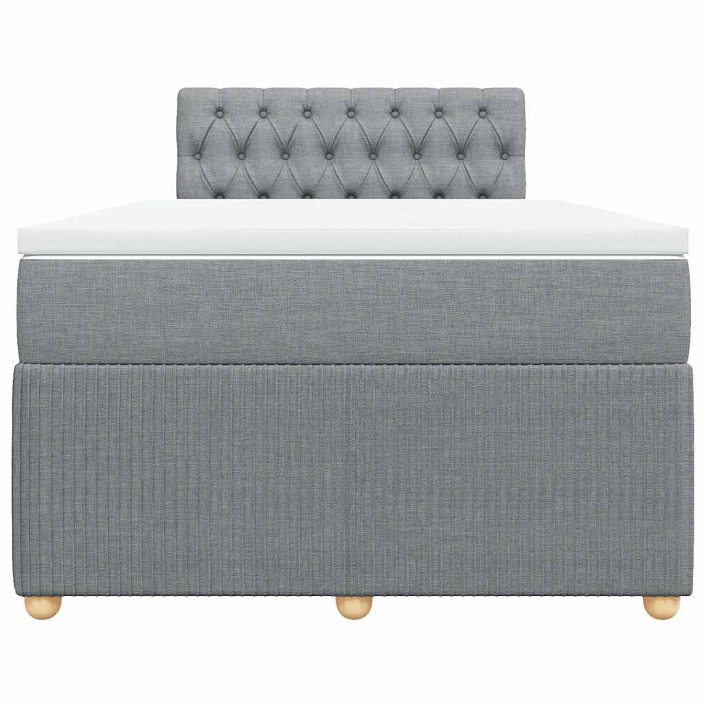 Boxspringbett mit Matratze Hellgrau 120x190 cm Stoff
