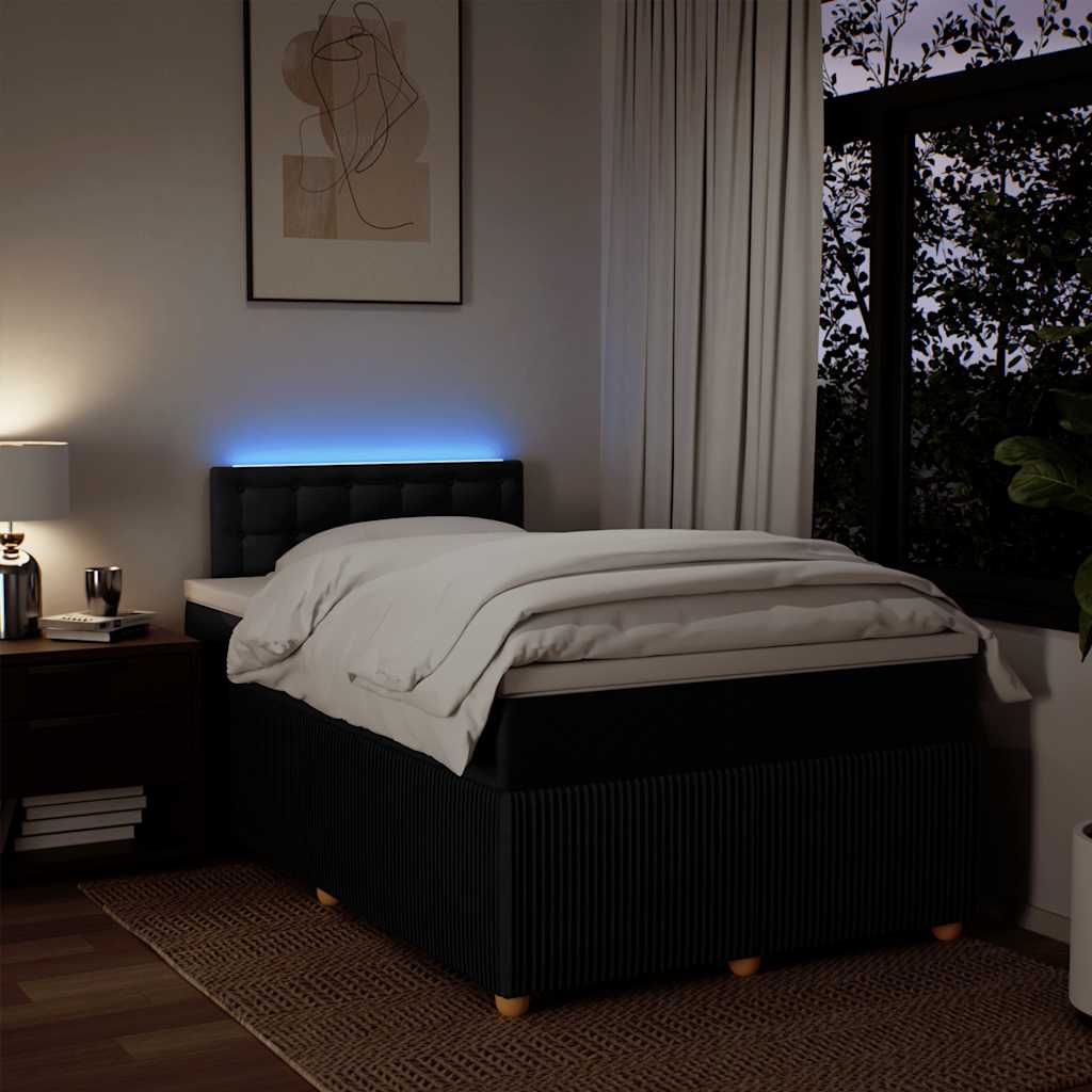 Boxspringbett mit Matratze Schwarz 120x190 cm Stoff