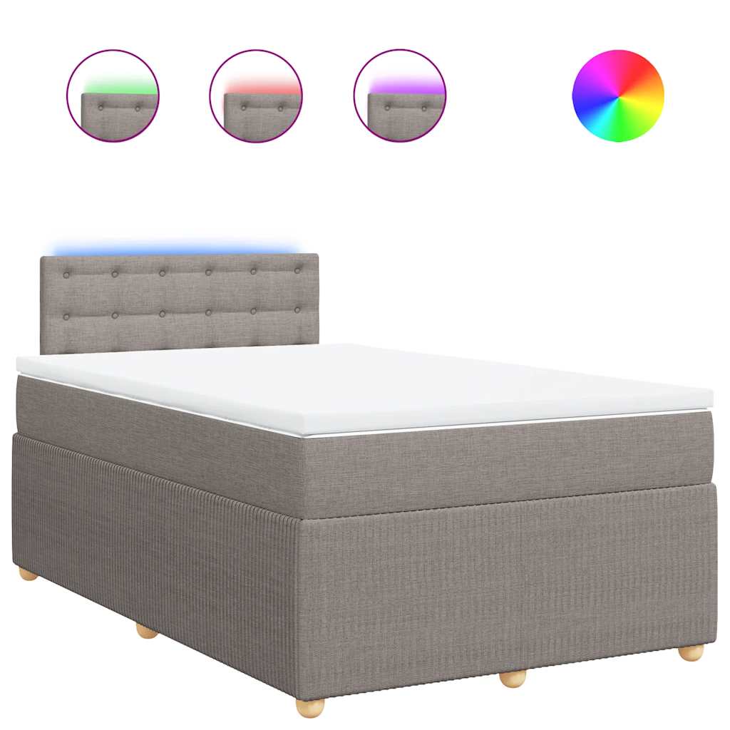 Boxspringbett mit Matratze Taupe 120x190 cm Stoff
