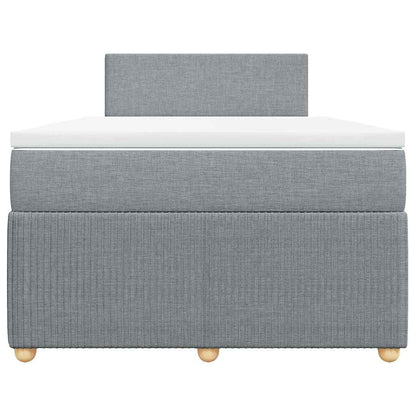 Boxspringbett mit Matratze Hellgrau 120x200 cm Stoff