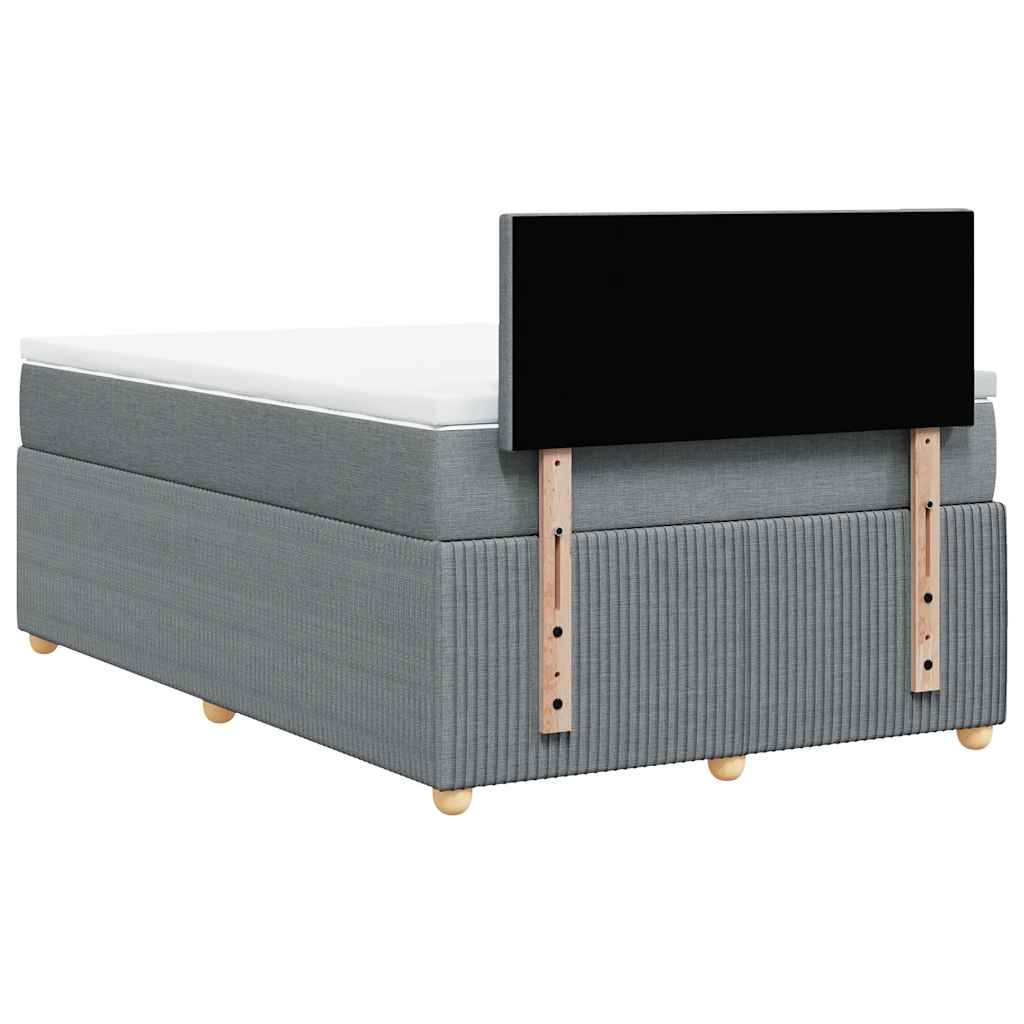 Boxspringbett mit Matratze Hellgrau 120x200 cm Stoff