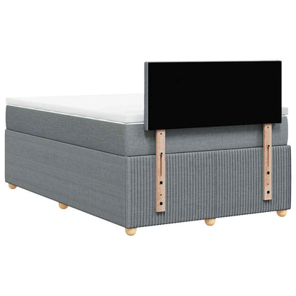 Boxspringbett mit Matratze Hellgrau 120x200 cm Stoff