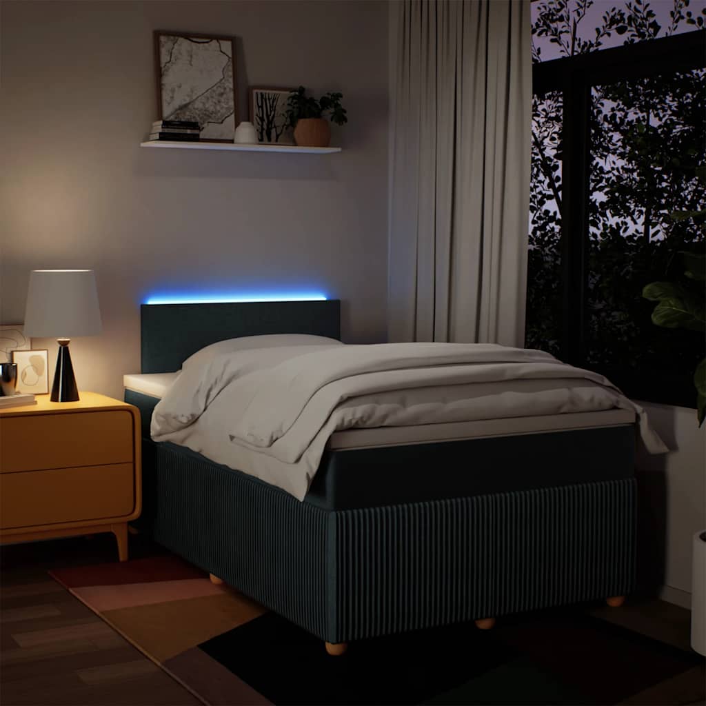 Boxspringbett mit Matratze Blau 120x200 cm Stoff