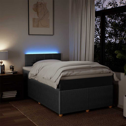Boxspringbett mit Matratze Dunkelgrau 120x200 cm Stoff