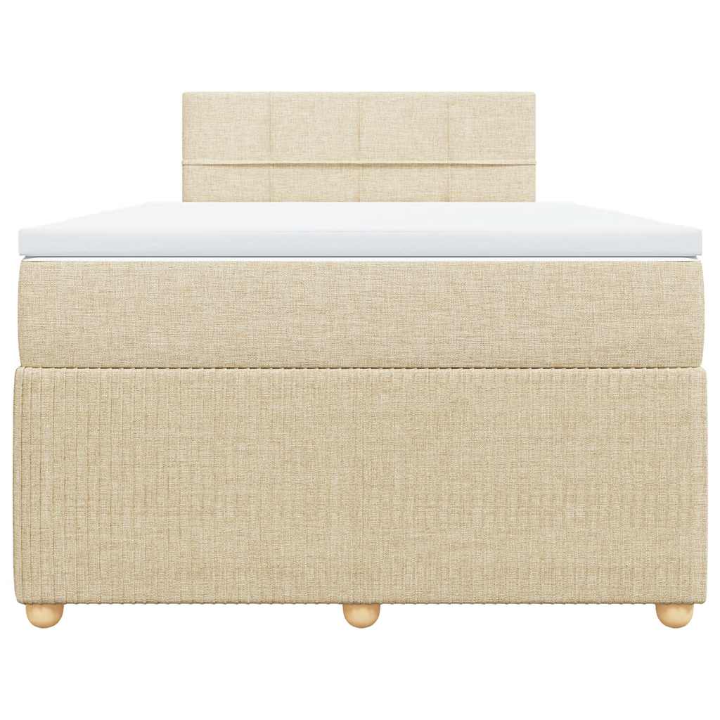 Boxspringbett mit Matratze Creme 120x200 cm Stoff