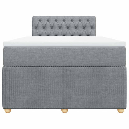 Boxspringbett mit Matratze Hellgrau 120x200 cm Stoff