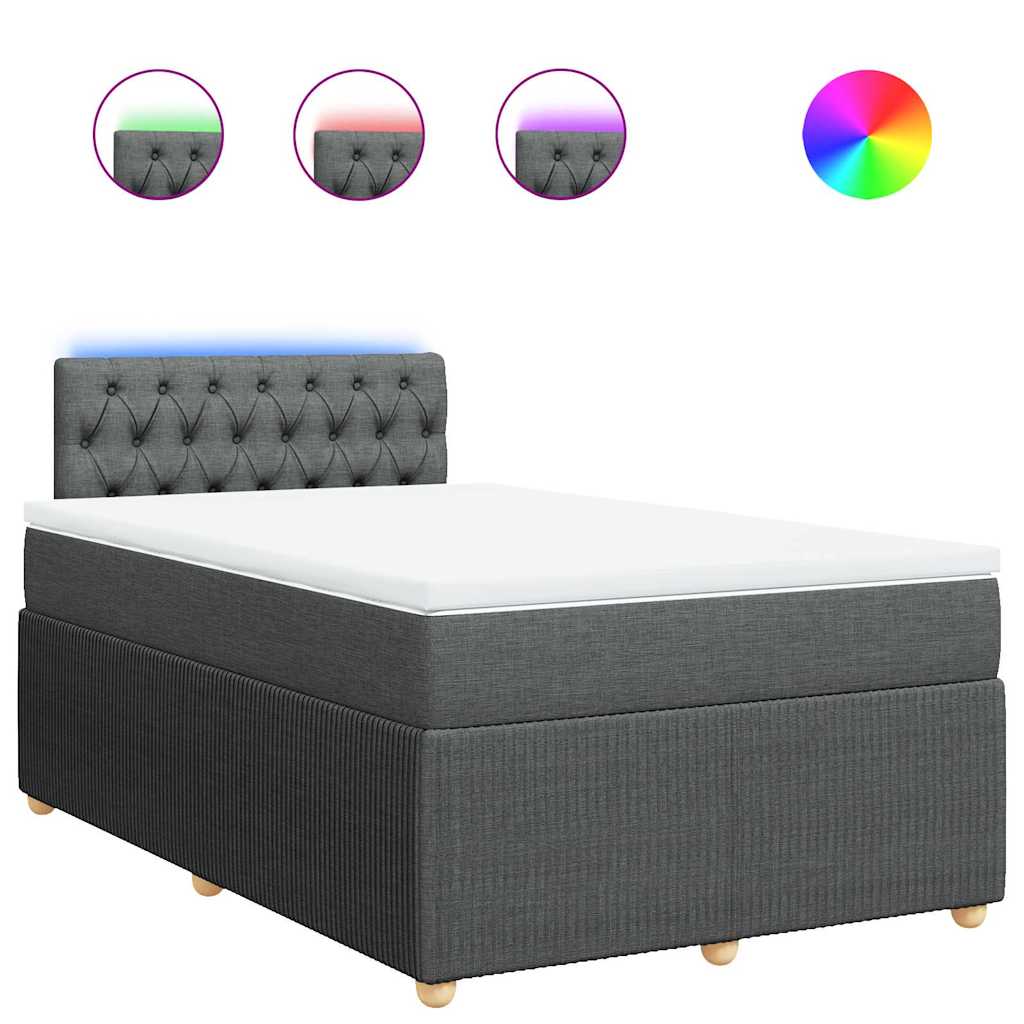 Boxspringbett mit Matratze Dunkelgrau 120x200 cm Stoff