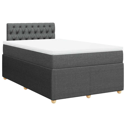 Boxspringbett mit Matratze Dunkelgrau 120x200 cm Stoff