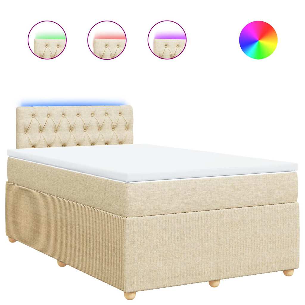 Boxspringbett mit Matratze Creme 120x200 cm Stoff