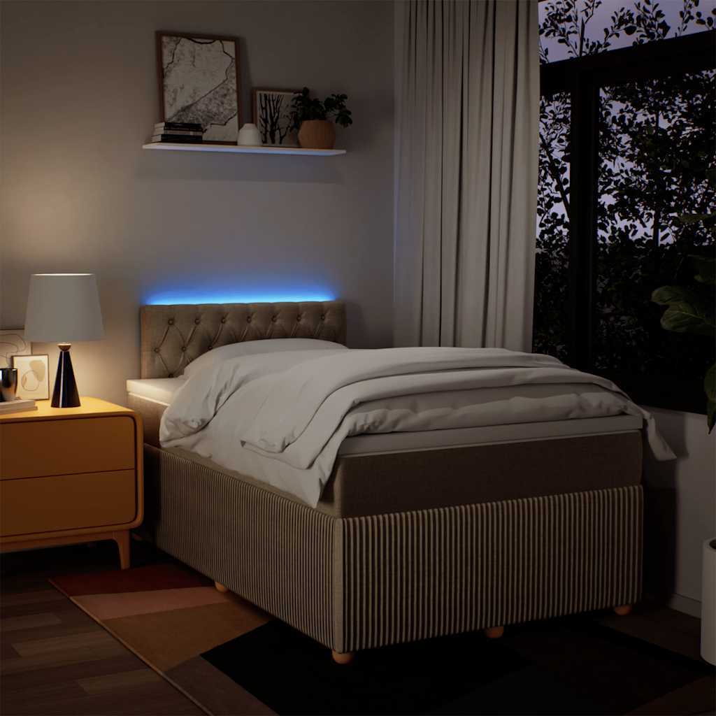 Boxspringbett mit Matratze Creme 120x200 cm Stoff