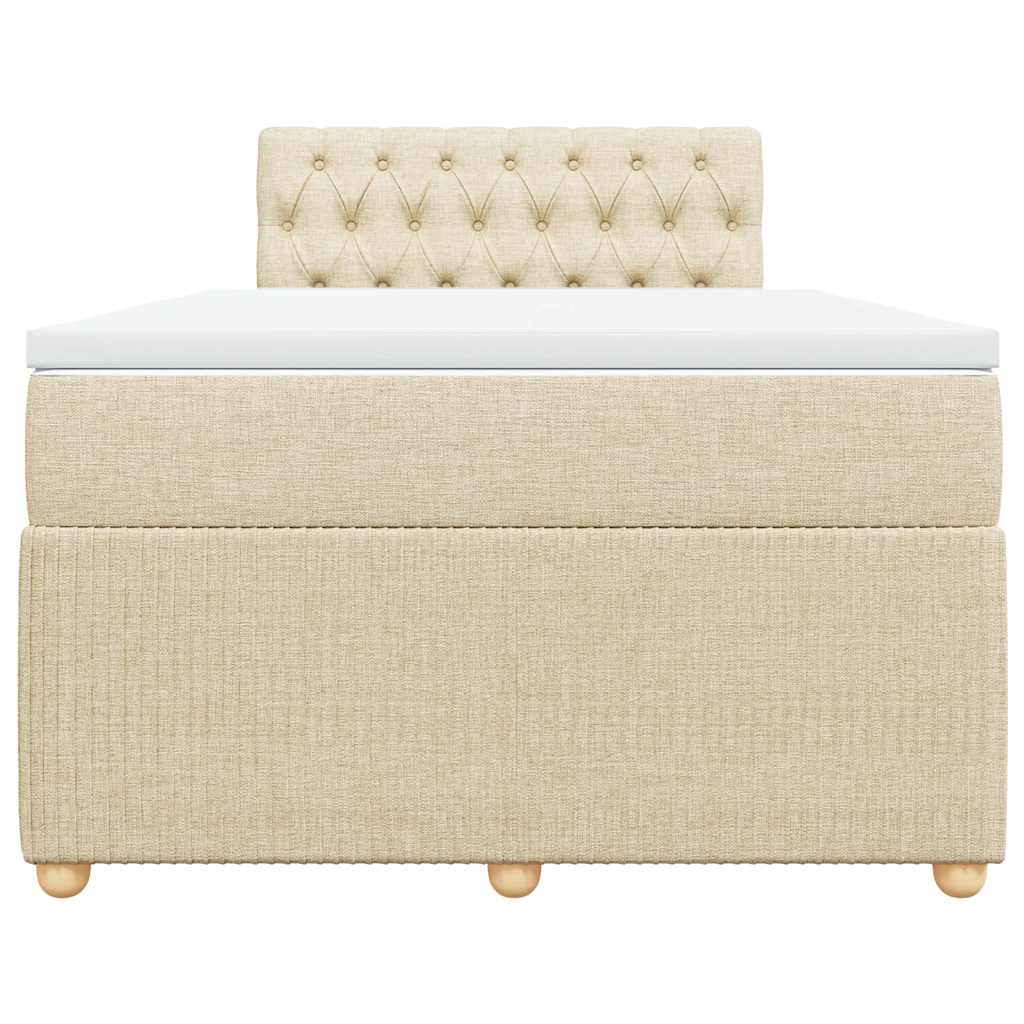 Boxspringbett mit Matratze Creme 120x200 cm Stoff