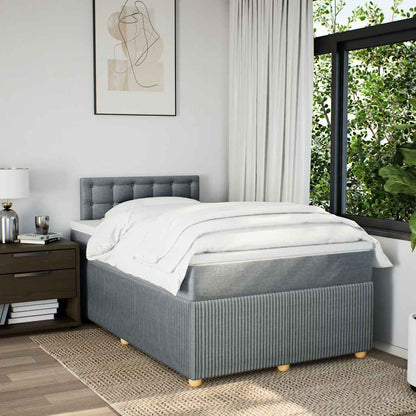 Boxspringbett mit Matratze Hellgrau 120x200 cm Stoff