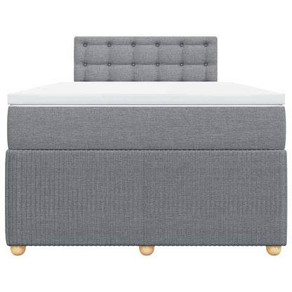 Boxspringbett mit Matratze Hellgrau 120x200 cm Stoff