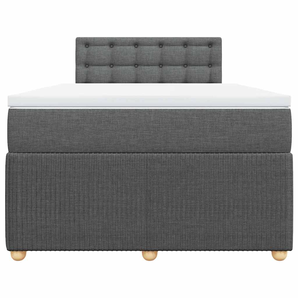 Boxspringbett mit Matratze Dunkelgrau 120x200 cm Stoff