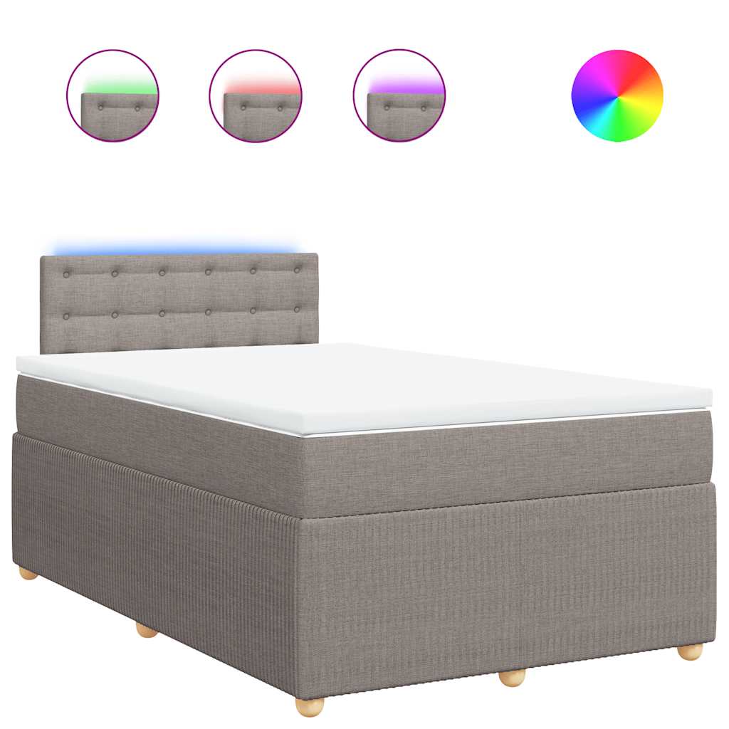 Boxspringbett mit Matratze Taupe 120x200 cm Stoff