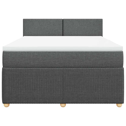 Boxspringbett mit Matratze Dunkelgrau 140x190 cm Stoff