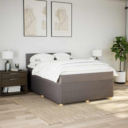 Boxspringbett mit Matratze Taupe 140x190 cm Stoff