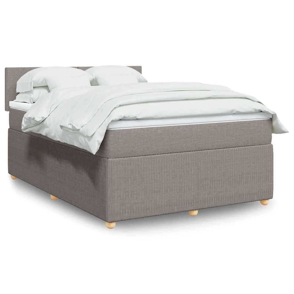 Boxspringbett mit Matratze Taupe 140x190 cm Stoff