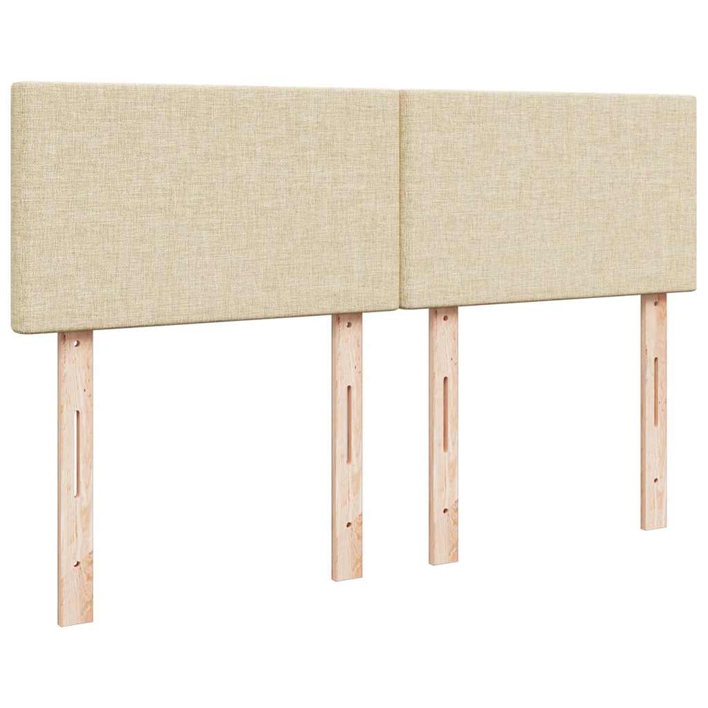 Boxspringbett mit Matratze Creme 140x190 cm Stoff