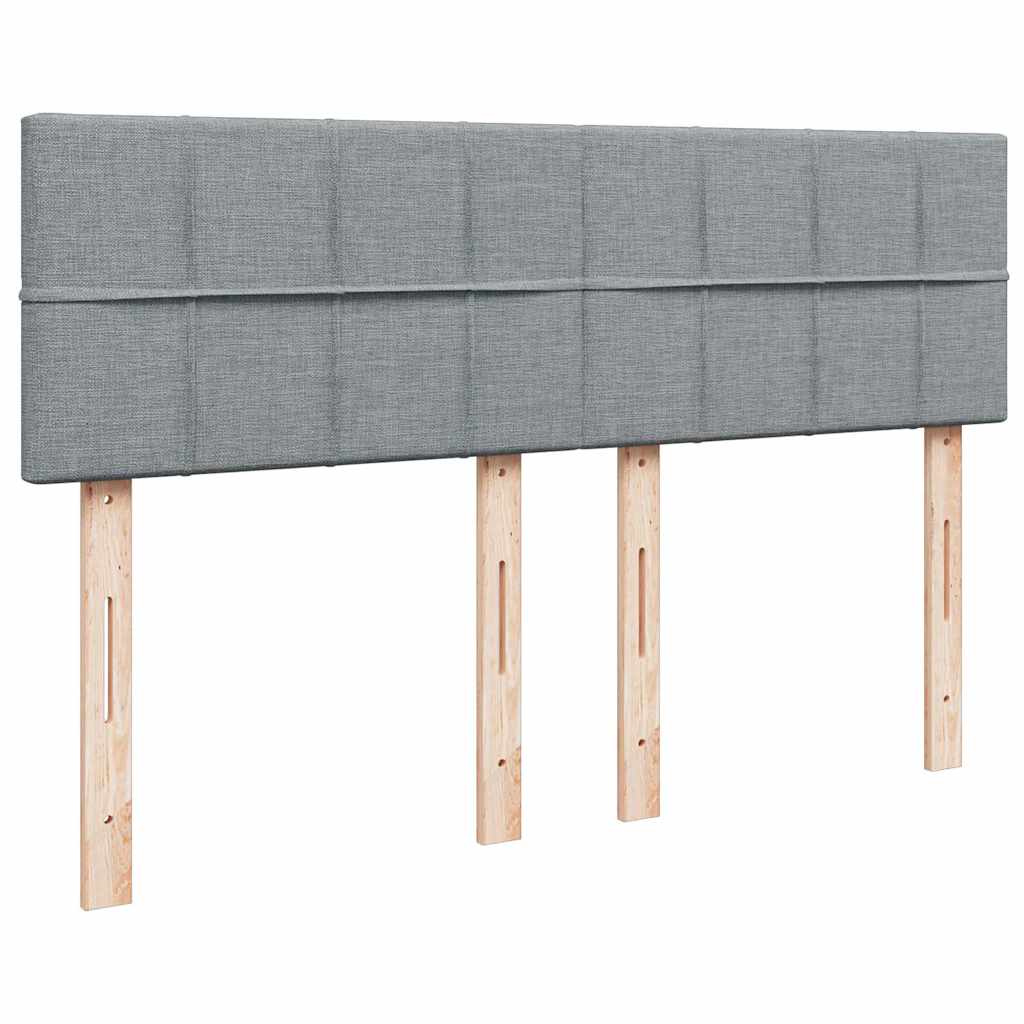 Boxspringbett mit Matratze Hellgrau 140x190 cm Stoff