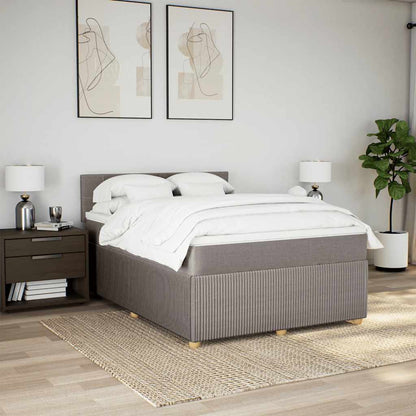 Boxspringbett mit Matratze Taupe 140x190 cm Stoff