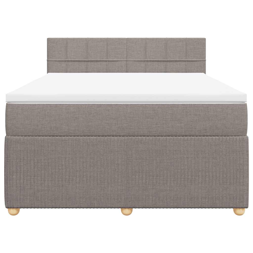 Boxspringbett mit Matratze Taupe 140x190 cm Stoff