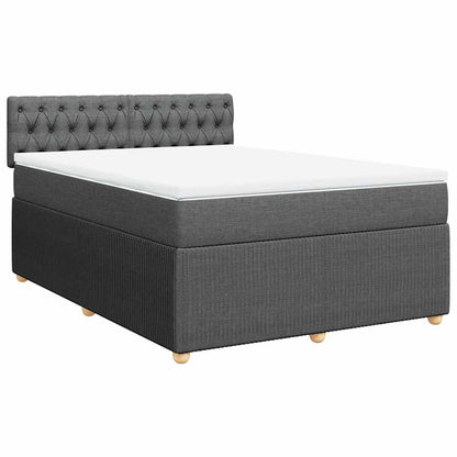 Boxspringbett mit Matratze Dunkelgrau 140x190 cm Stoff
