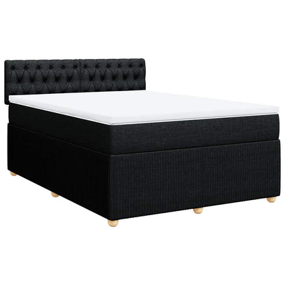Boxspringbett mit Matratze Schwarz 140x190 cm Stoff