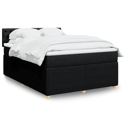 Boxspringbett mit Matratze Schwarz 140x190 cm Stoff