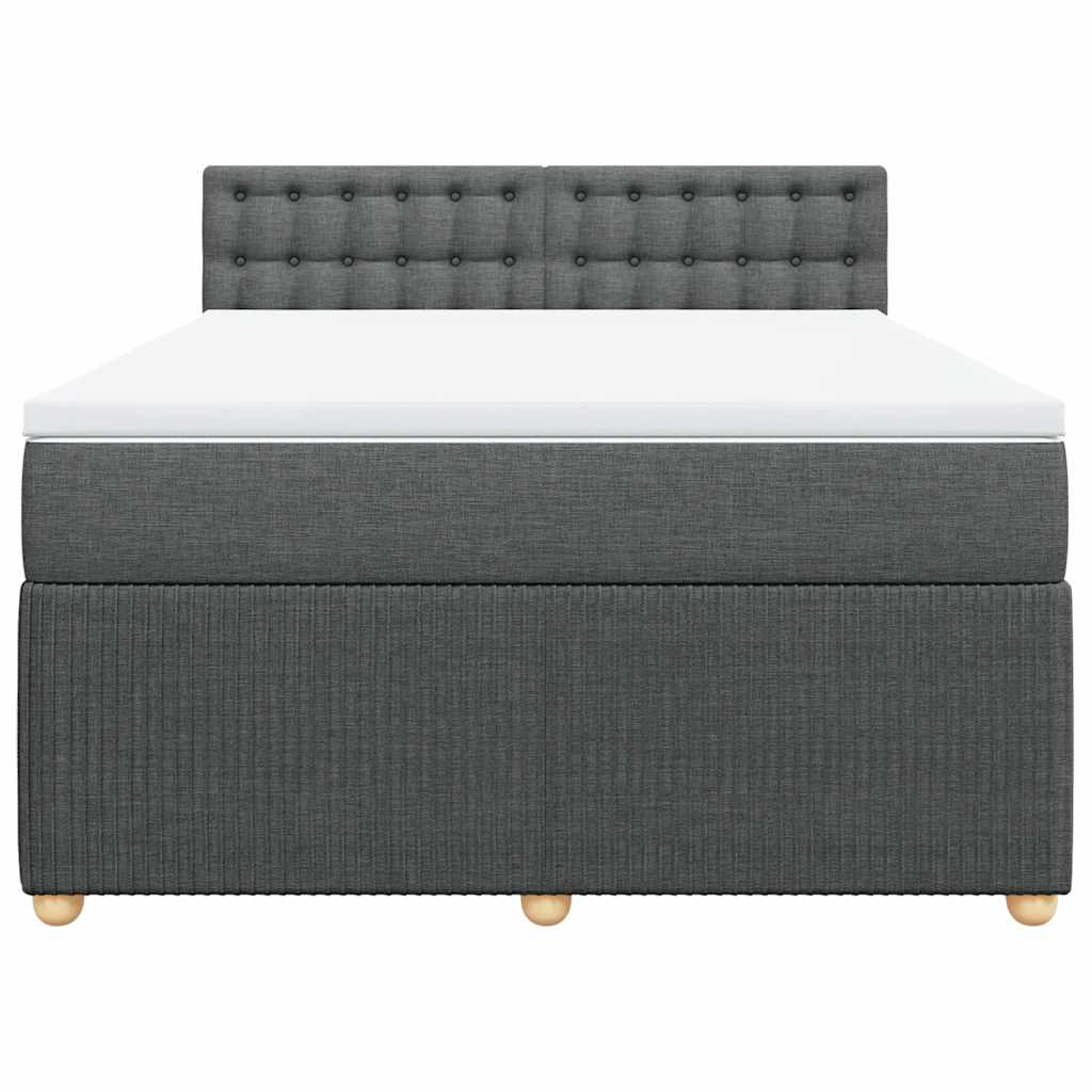 Boxspringbett mit Matratze Dunkelgrau 140x190 cm Stoff