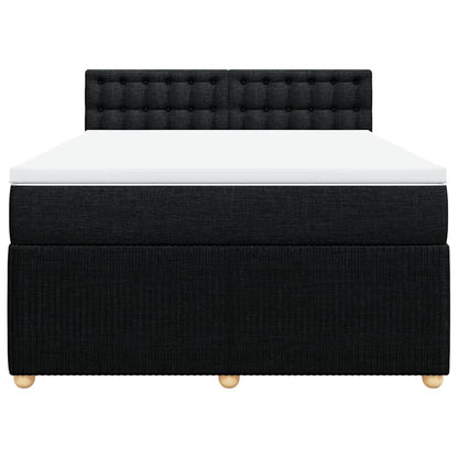 Boxspringbett mit Matratze Schwarz 140x190 cm Stoff