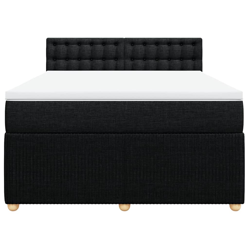 Boxspringbett mit Matratze Schwarz 140x190 cm Stoff