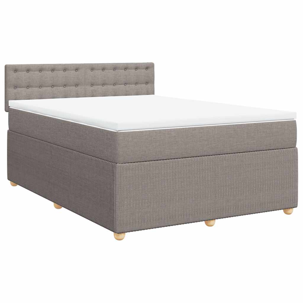 Boxspringbett mit Matratze Taupe 140x190 cm Stoff