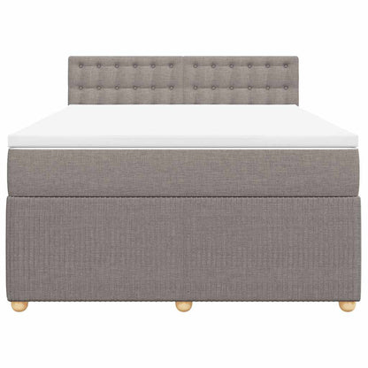 Boxspringbett mit Matratze Taupe 140x190 cm Stoff