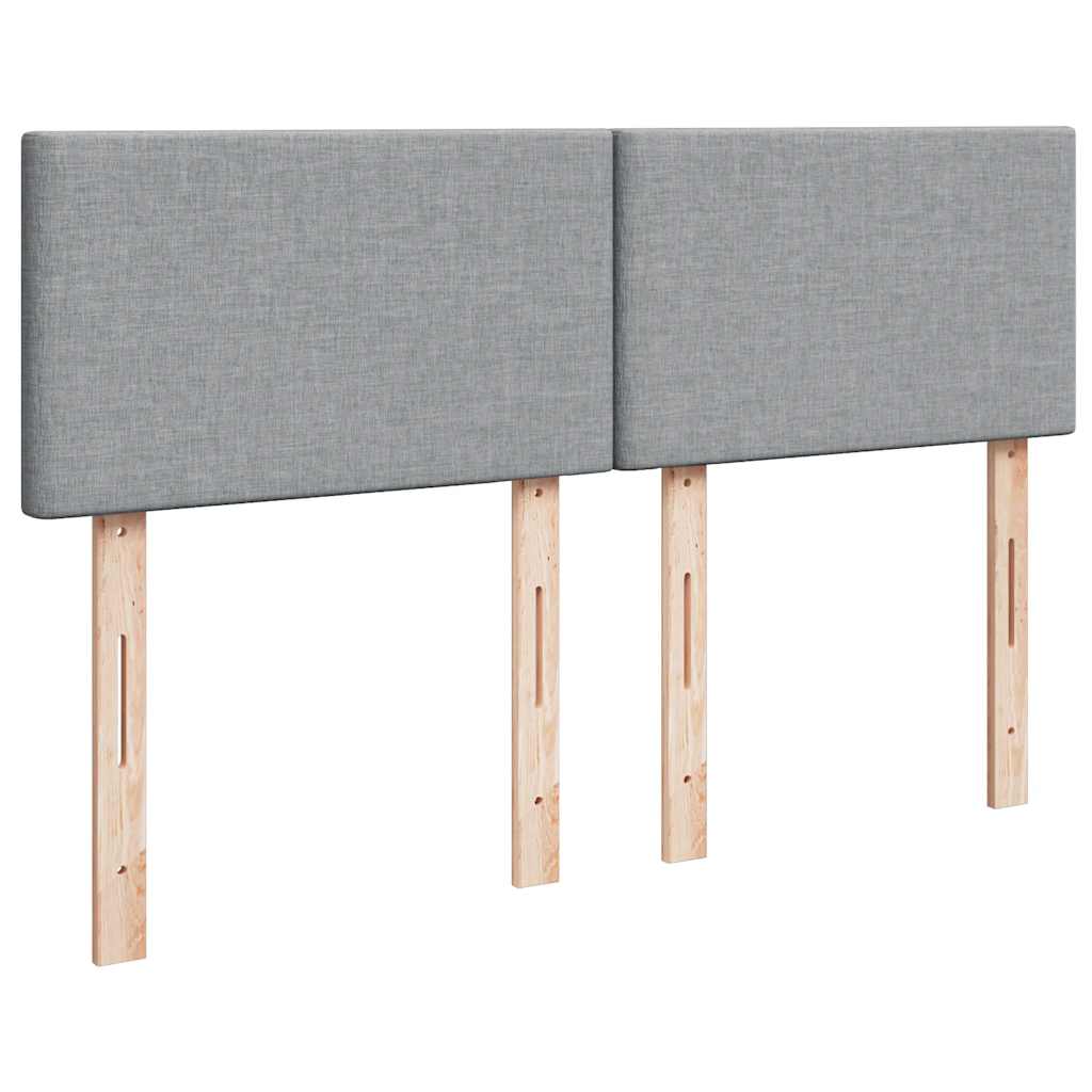 Boxspringbett mit Matratze Hellgrau 140x200 cm Stoff