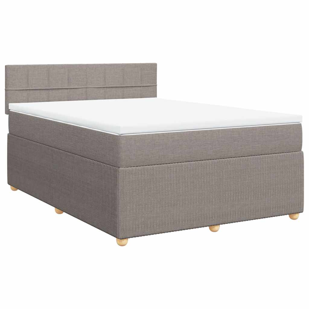 Boxspringbett mit Matratze Taupe 140x200 cm Stoff