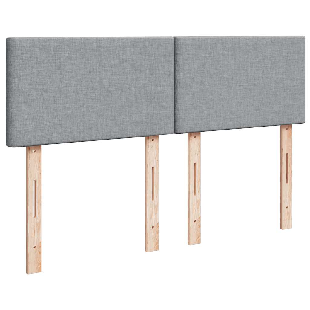 Boxspringbett mit Matratze Hellgrau 160x200 cm Stoff