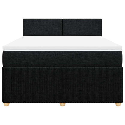 Boxspringbett mit Matratze Schwarz 160x200 cm Stoff