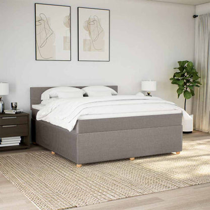 Boxspringbett mit Matratze Taupe 180x200 cm Stoff